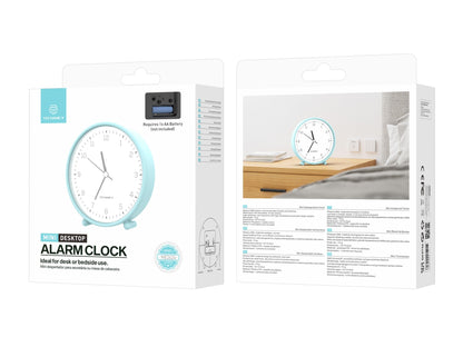 Techancy Mini despertador de mesa ME2624 silencioso números grandes espelho HD corpo ABS portátil para quarto e secretária cor azul